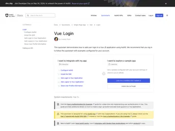 Auth0 Vue Samples screenshot
