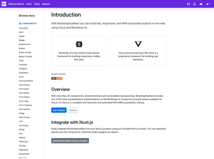 Bootstrap Vue Next screenshot