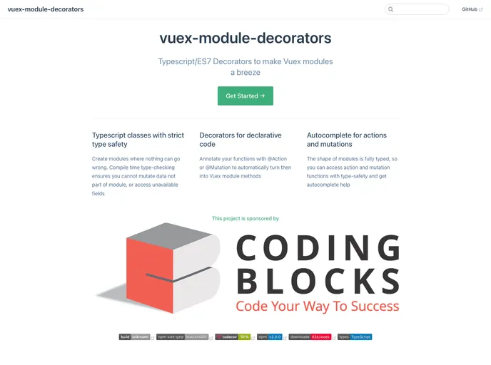 Vuex Module Decorators screenshot