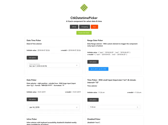 Vue Ctk Date Time Picker screenshot