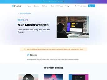 Vue Music Website screenshot