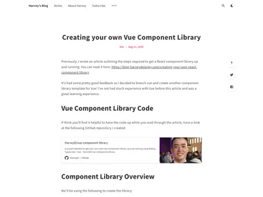 Vue Component Library screenshot