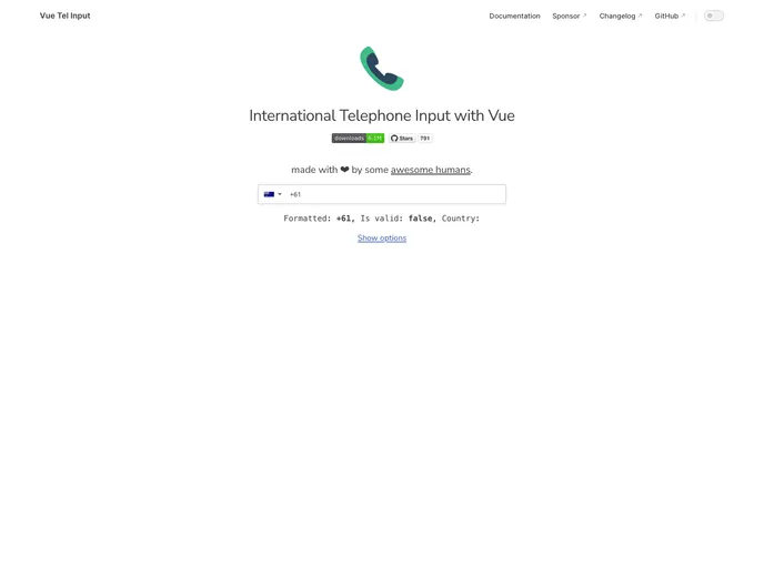 Vue Tel Input screenshot