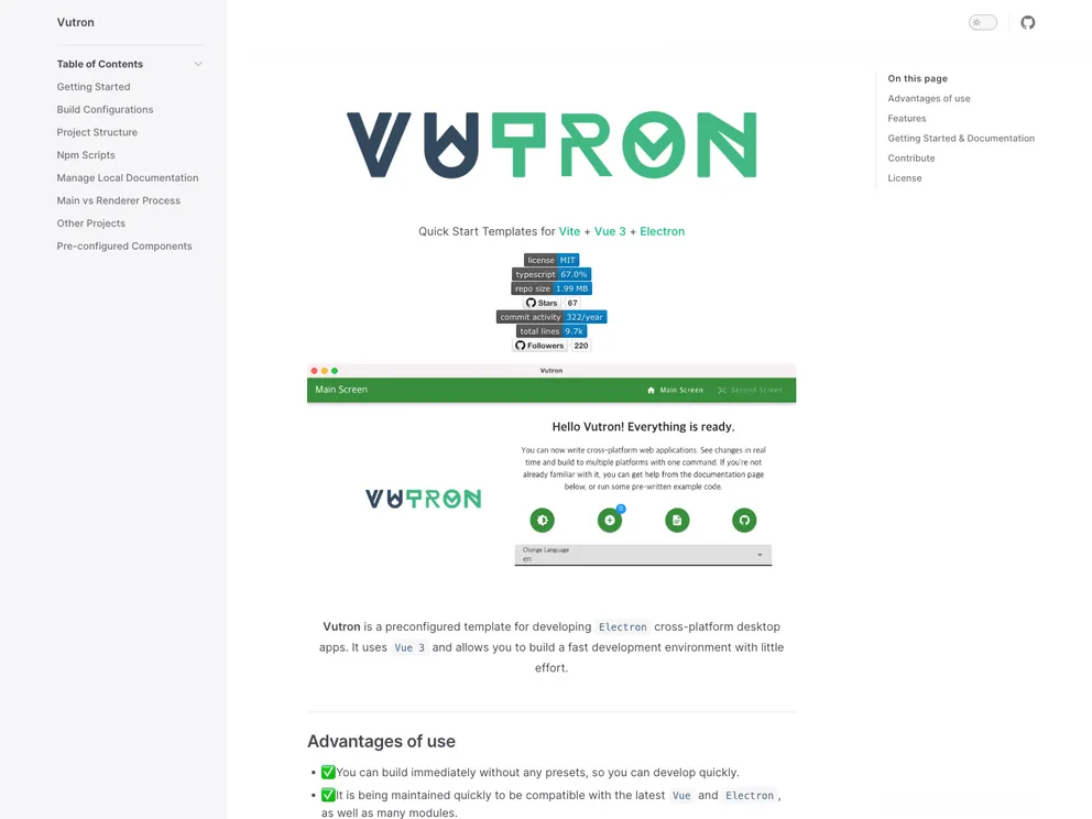 Vutron screenshot