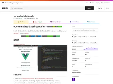 Vue Template Babel Compiler screenshot