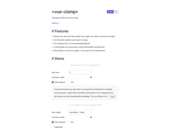 Vue Clamp screenshot