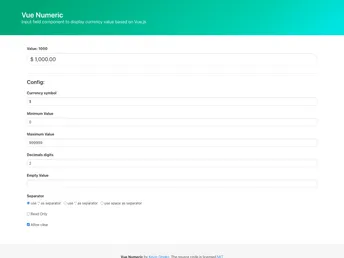 Vue Numeric screenshot