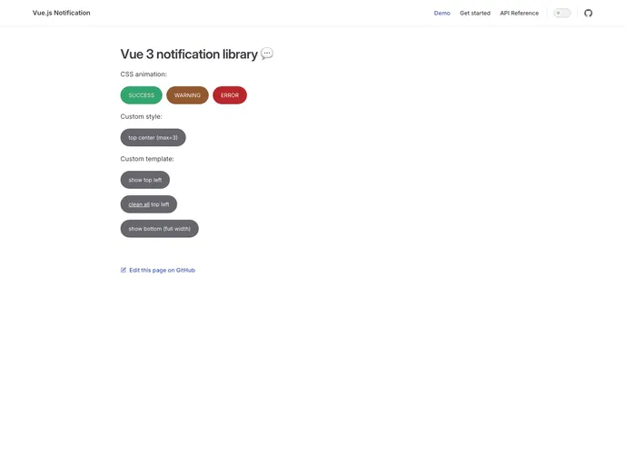 Vue3 Notification screenshot