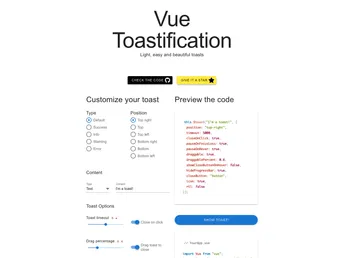 Vue Toastification screenshot