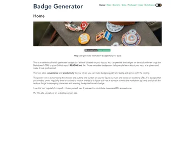 Badge Generator screenshot