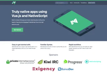 Nativescript Vue.org screenshot