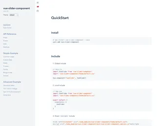 Vue Slider Component screenshot