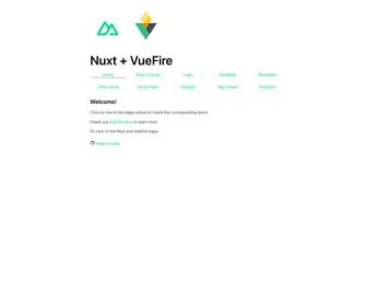 Nuxt Vuefire Example Spark Plan screenshot