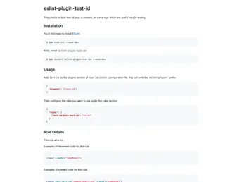 Eslint Plugin Test Id screenshot