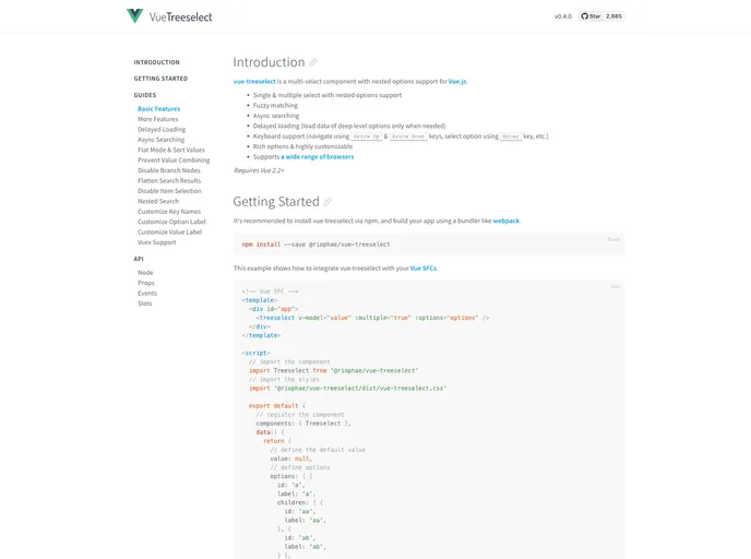 Vue Treeselect screenshot