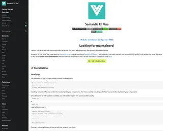 Semantic UI Vue screenshot