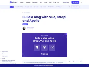 Strapi Starter Vue Blog screenshot