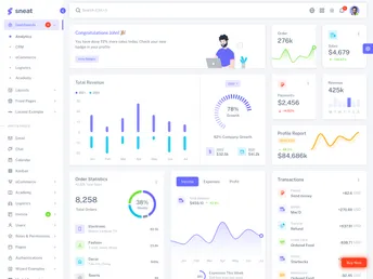 Sneat Dashboard Vue screenshot