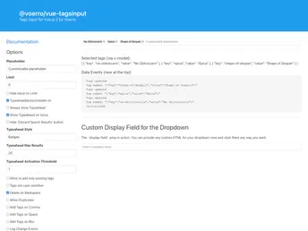 Vue Tagsinput screenshot