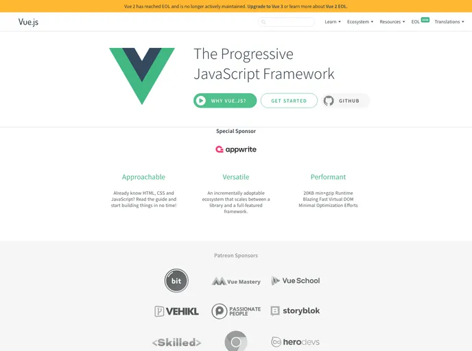 Vue screenshot