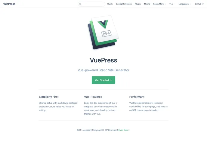 Vuepress screenshot