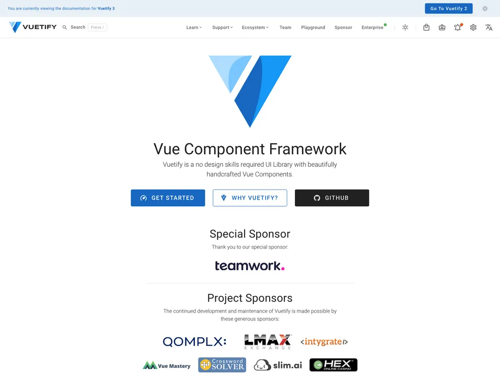 Vuetify screenshot