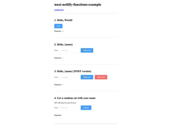 Nuxt Netlify Functions Example screenshot
