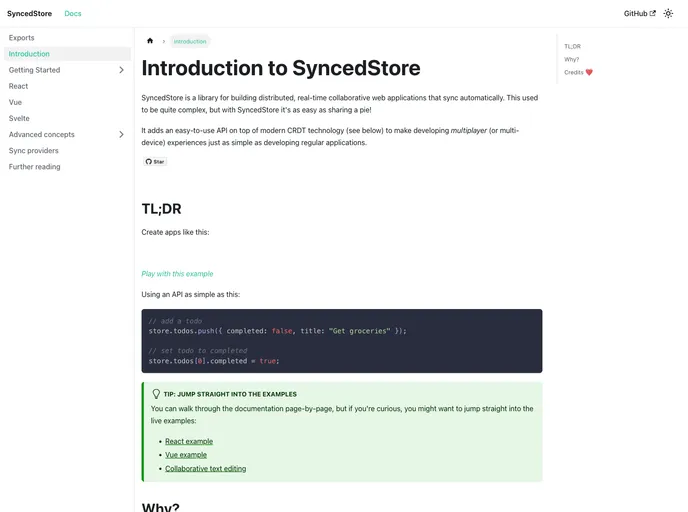 SyncedStore screenshot